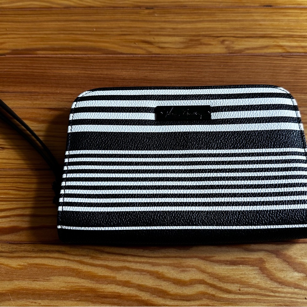Vera Bradley Black and White Striped Clutch